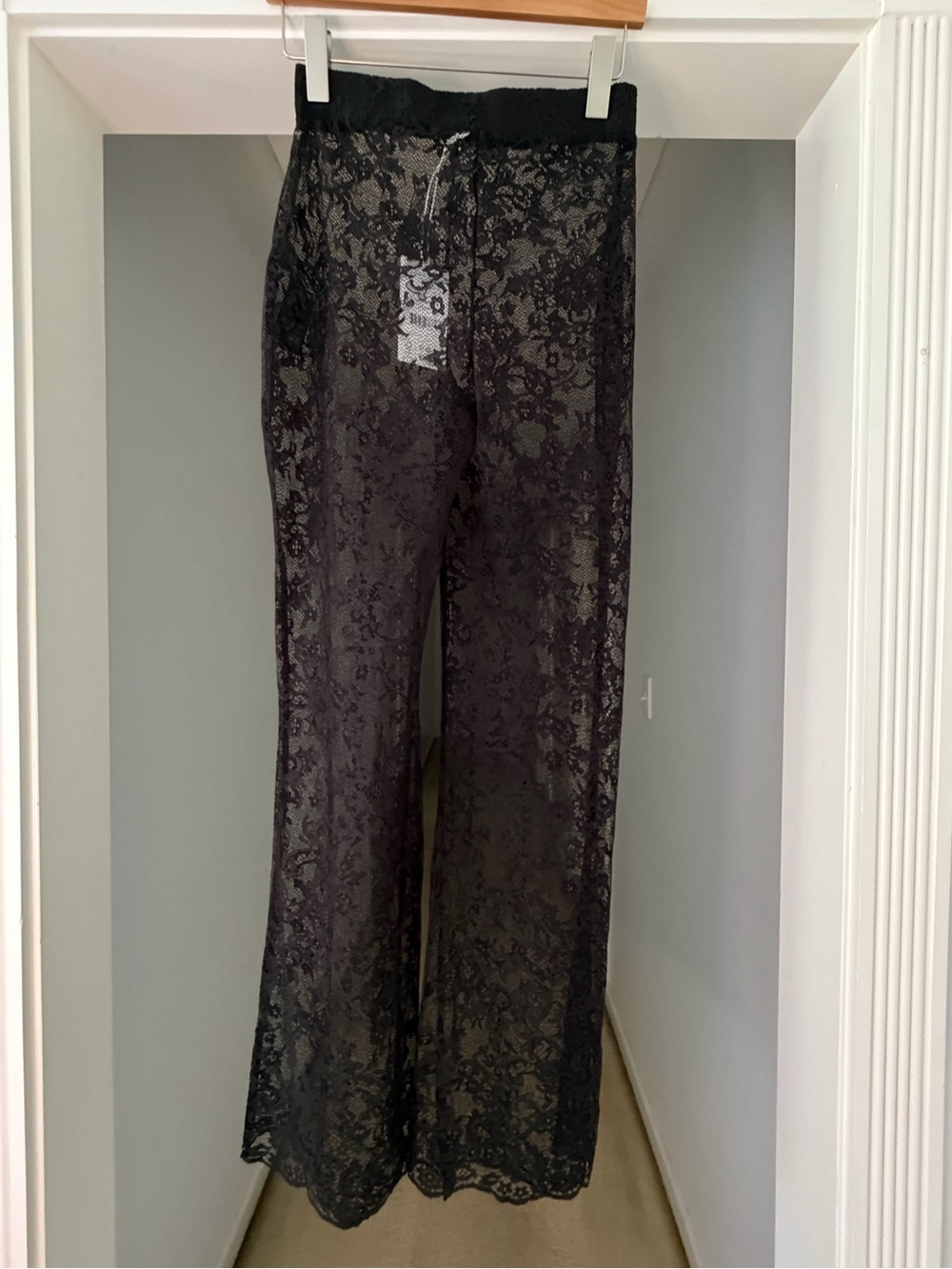 Nakd Women's Black Lace Wide-Leg Pants - Picture 2 of 6